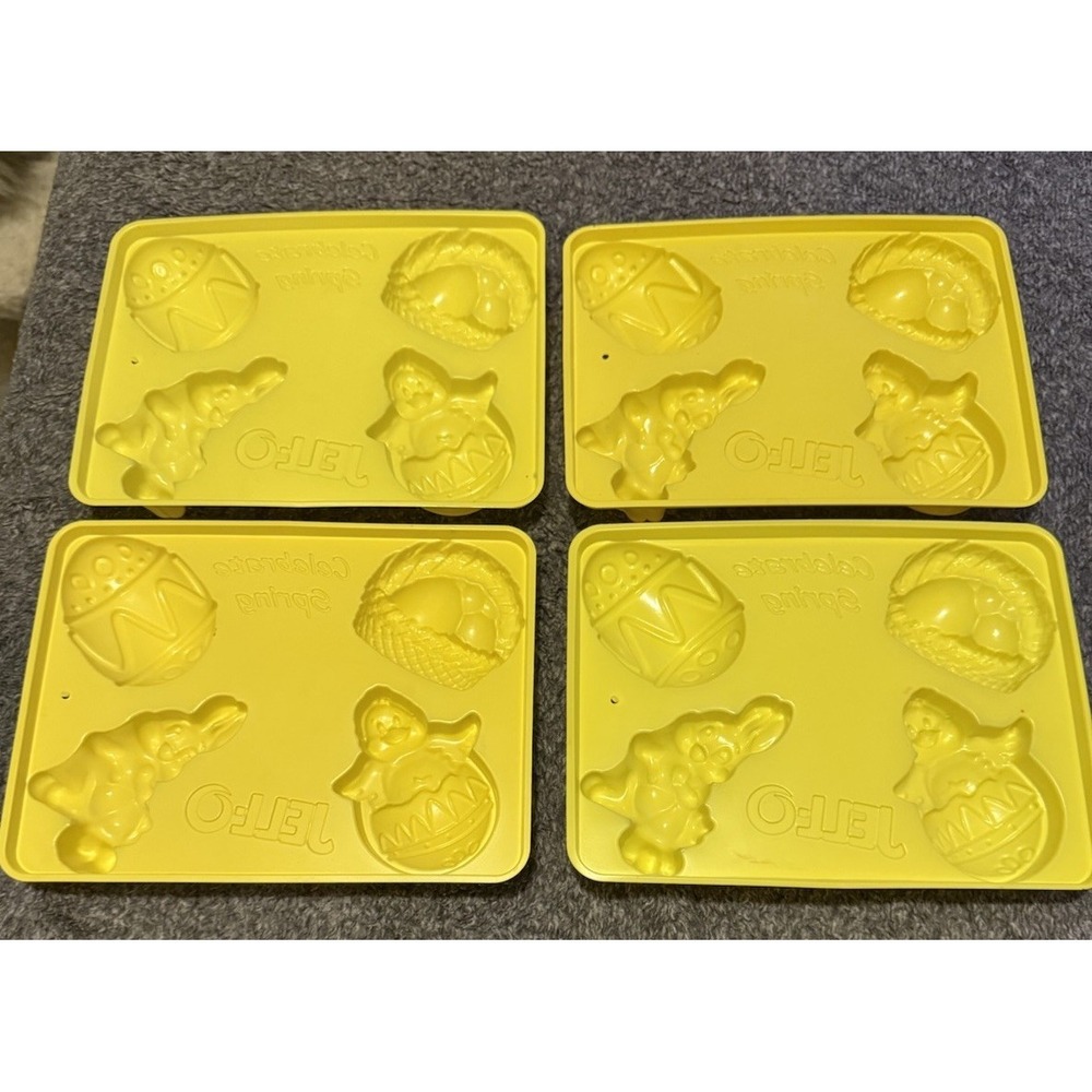 2 - Jello Jell-O Jigglers Easter‎ Egg Molds Chick Rabbit Egg Butterfly 6 In Each